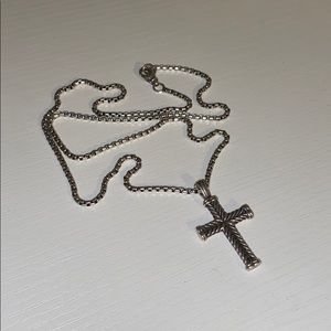 David Yurman silver chevron cross
